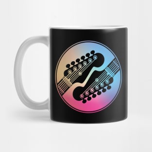 Electric Guitar Headstock Circle Gradient Theme Mug